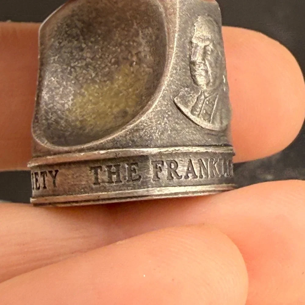 Vintage Franklin Mint Wax Seal Silver Tone Benjamin Franklin Collectors Society